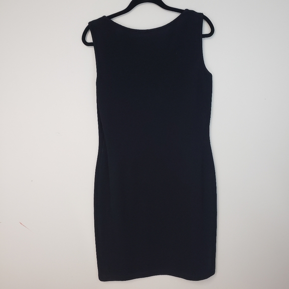 St John Basics Black Santana Knit Sleeveless Sheath Dress Size 10 - Picture 4 of 12